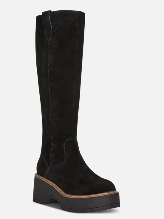 aqua college Shoes - Aqua College Womens Gina Platform Boots Black Suede 9.5M